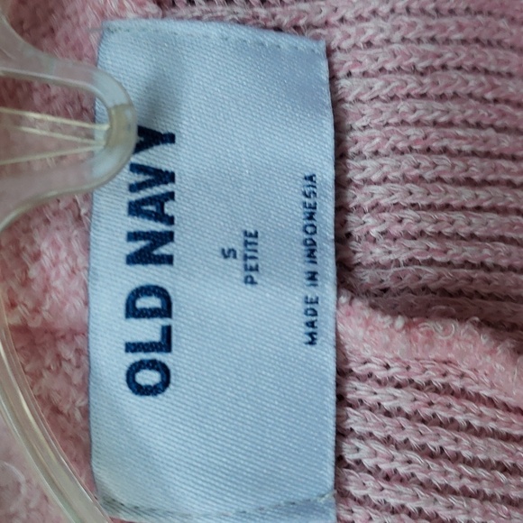 Old Navy  Sweater Pullover Relaxed Plush Pink Stretch Mock Neck SP PETITE - Picture 2 of 4